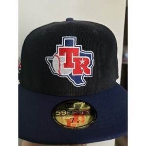 Texas Rangers Hat Cap Corduroy 40th Anniversary Patch 59Fifty Size 7 5/8 New Era